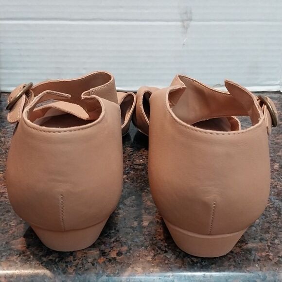 Capezio Tan Flats with Elegant Ankle Strap - Picture 3 of 7